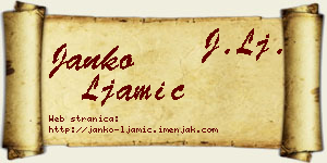 Janko Ljamić vizit kartica